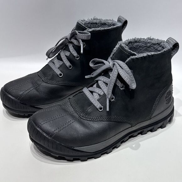Timberland Women's Mt. Hayes Black Nubuck Leather Waterproof Winter Boots Size 8 - Picture 1 of 14